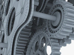 gear mechanism low poly v 1 3D Model