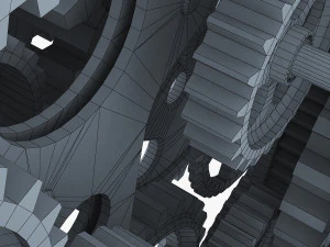 gear mechanism low poly v 1 3D Model