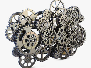 gear mechanism low poly v 2 3D Model