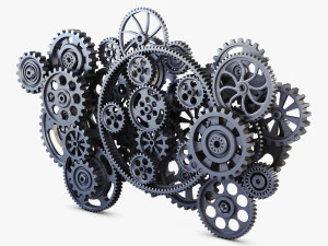 gear mechanism low poly v 2 3D Model