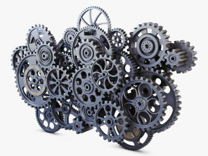 gear mechanism low poly v 2 3D Model