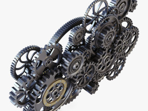 gear mechanism low poly v 2 3D-Modell