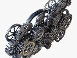 gear mechanism low poly v 2 3D Model