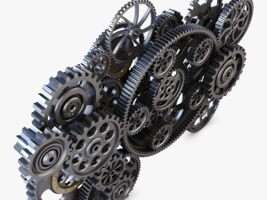 gear mechanism low poly v 2 3D-Modell