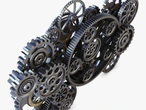 gear mechanism low poly v 2 3D Model