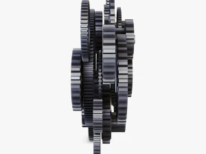 gear mechanism low poly v 2 3D Model