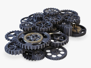 gear mechanism low poly v 2 3D-Modell