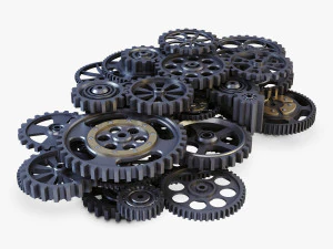 gear mechanism low poly v 2 3D Model