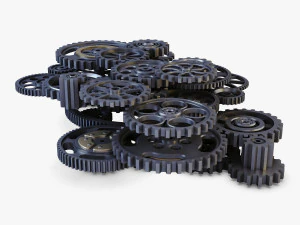 gear mechanism low poly v 2 3D Model
