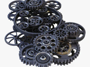 gear mechanism low poly v 2 3D Model