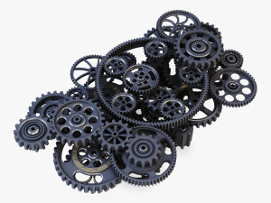gear mechanism low poly v 2 3D-Modell