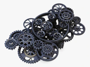 gear mechanism low poly v 2 3D Model