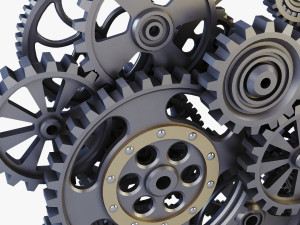 gear mechanism low poly v 2 3D-Modell
