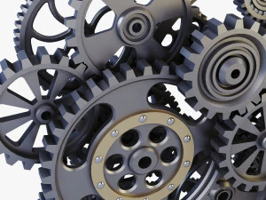 gear mechanism low poly v 2 3D Model