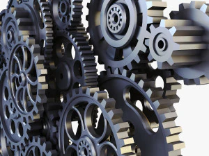 gear mechanism low poly v 2 3D Model