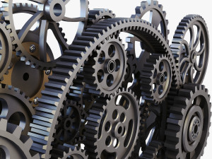 gear mechanism low poly v 2 3D-Modell