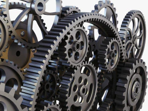 gear mechanism low poly v 2 3D Model