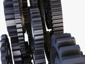 gear mechanism low poly v 2 3D Model