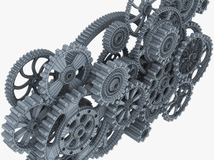 gear mechanism low poly v 2 3D-Modell