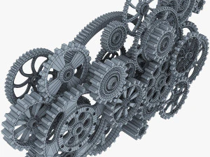 gear mechanism low poly v 2 3D Model