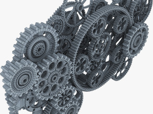 gear mechanism low poly v 2 3D-Modell
