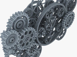 gear mechanism low poly v 2 3D Model