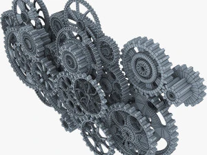 gear mechanism low poly v 2 3D Model