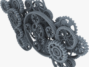 gear mechanism low poly v 2 3D-Modell