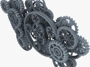 gear mechanism low poly v 2 3D Model