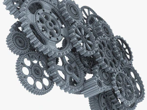 gear mechanism low poly v 2 3D Model
