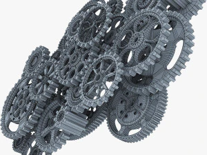 gear mechanism low poly v 2 3D Model