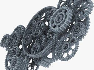gear mechanism low poly v 2 3D Model