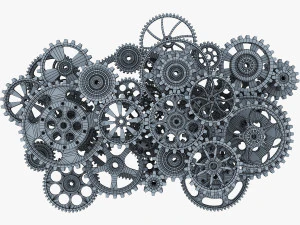 gear mechanism low poly v 2 3D Model