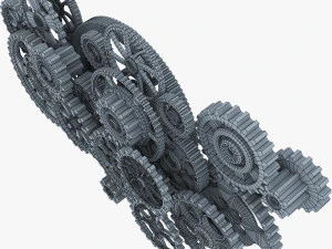 gear mechanism low poly v 2 3D Model
