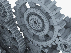 gear mechanism low poly v 2 3D Model