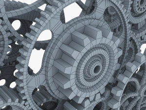 gear mechanism low poly v 2 3D Model