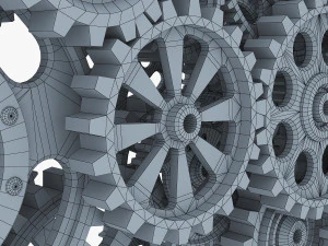 gear mechanism low poly v 2 3D Model