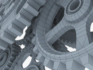 gear mechanism low poly v 2 3D Model