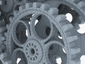 gear mechanism low poly v 2 3D Model