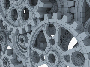 gear mechanism low poly v 2 3D Model
