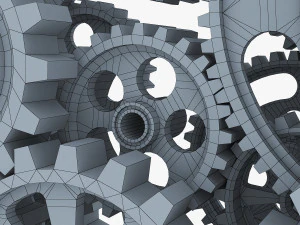 gear mechanism low poly v 2 3D Model