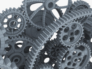 gear mechanism low poly v 2 3D-Modell