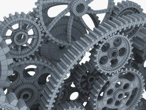 gear mechanism low poly v 2 3D Model