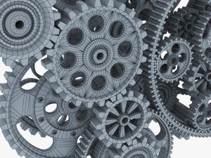gear mechanism low poly v 2 3D Model