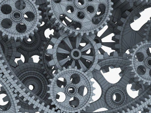 gear mechanism low poly v 2 3D Model