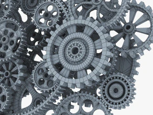 gear mechanism low poly v 2 3D Model
