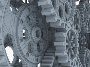 gear mechanism low poly v 2 3D Model