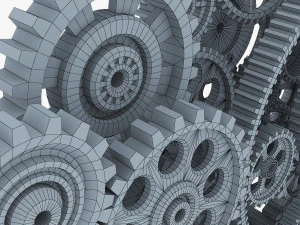 gear mechanism low poly v 2 3D Model