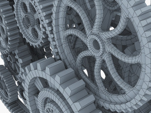 gear mechanism low poly v 2 3D-Modell