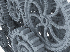 gear mechanism low poly v 2 3D Model
